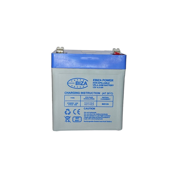 باتری UPS با ولتاژ 12V ولت و شدت جریان 4.5 آمپرساعت مدل Ebiza 4.5AH
