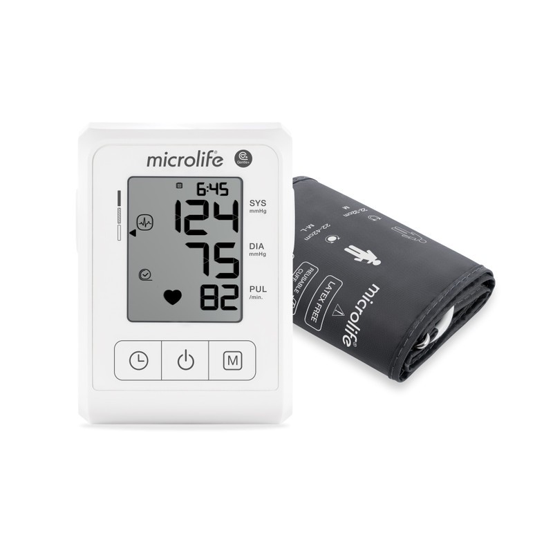 فشارسنج بازویی دیجیتال مایکرولایف مدل BP B1 Classic با قابلیت تشخیص آریتمی، نمایش میانگین نتایج و ذخیره 30 رکورد اندا...