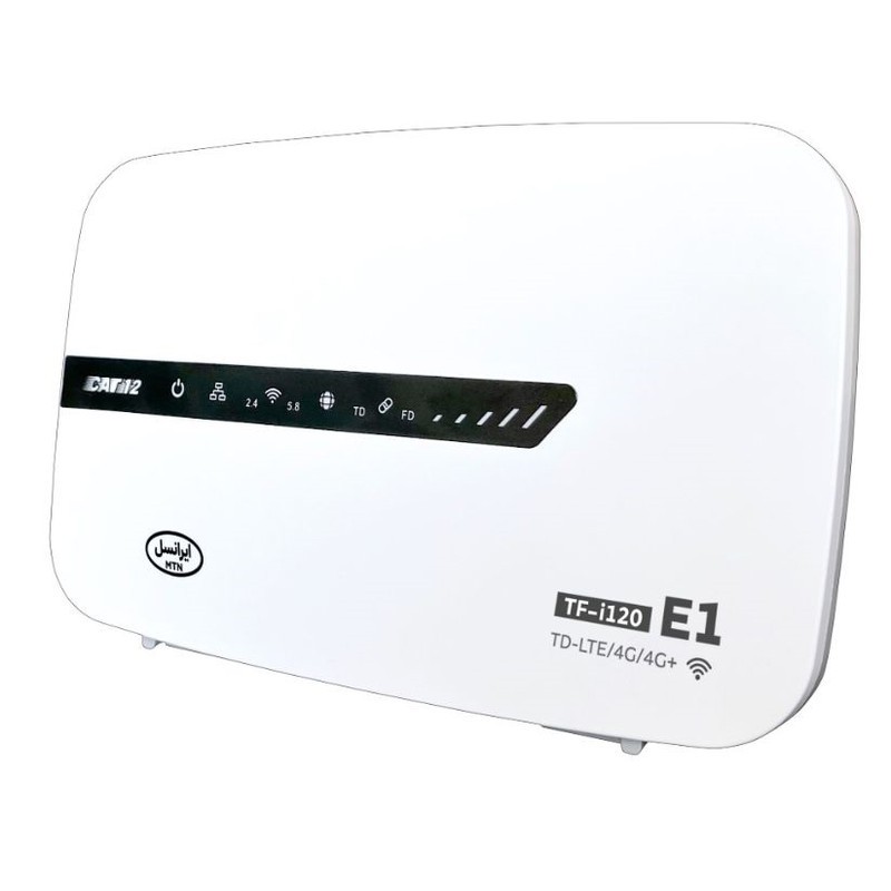 مودم روتر 4.5G ایرانسل مدل TF-i120 E1 با اتصال وایفای و کابل LAN، پشتیبانی از 32 کاربر، سیمکارت و 300 گیگابایت اینترن...