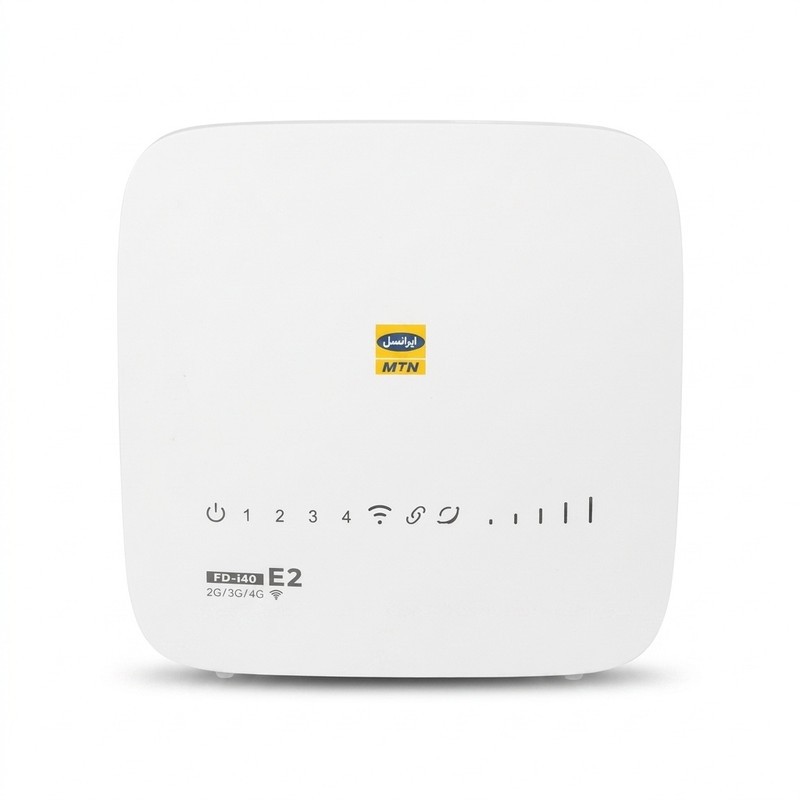 مودم 4G ایرانسل مدل FD-i40 E2 با سرعت انتقال داده تا 150 مگابیت بر ثانیه، پشتیبانی از 32 کاربر همزمان، 4 پورت LAN، کل...