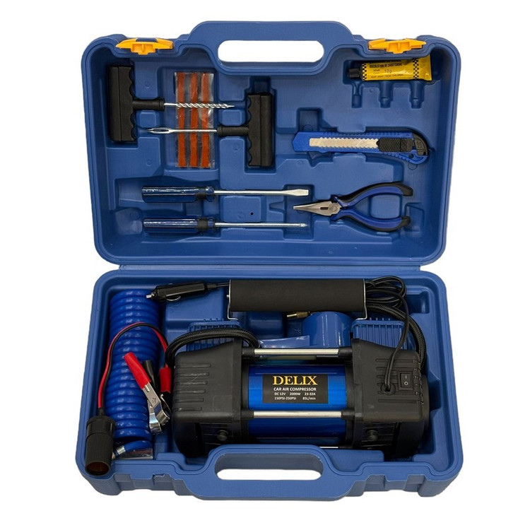 پمپ باد فندکی ۲۰۰۰ وات با حداکثر فشار ۲۵۰ پی اس آی دلیکس کد BLU2000W