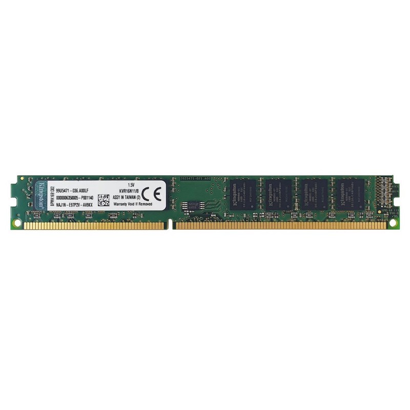 رم دسکتاپ کینگستون مدل KVR1600D3N9/8G ظرفیت 8 گیگابایت DDR3 تک کاناله 1600 مگاهرتز نوع DIMM و تایمینگ CL11