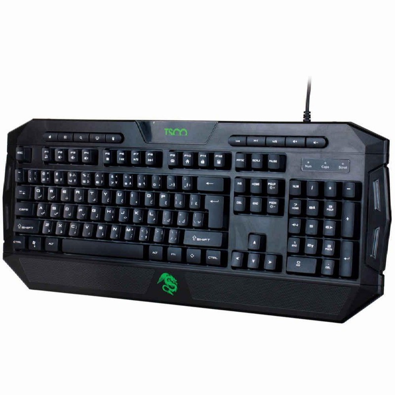 کیبورد گیمینگ تسکو مدل TK 8124، سوییچ ممبران، Full-Size، نورپردازی RGB LED