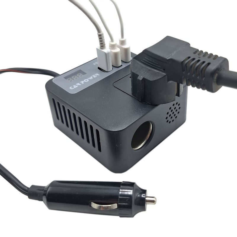 مبدل برق فندکی خودرو به برق شهری 100 وات باس مدل 12V