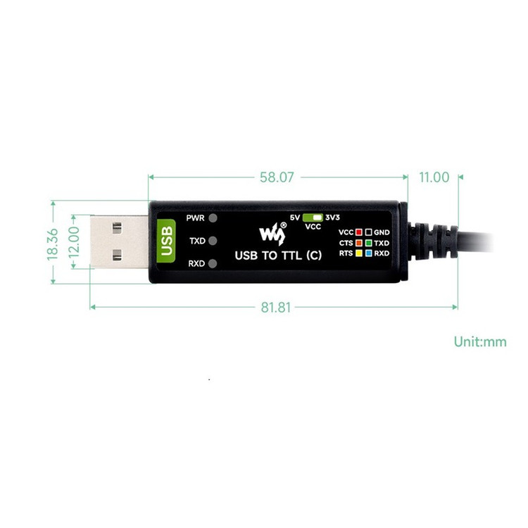 مبدل صنعتی USB به سریال ویوشیر مدلUSB TO TTL (C)