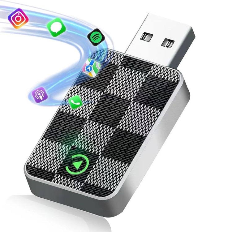 کارپلی و اندروید اتو مدل Wireless CarPlay/Android Auto به همراه مبدل USB به USB-C و کابل افزایش طول USB