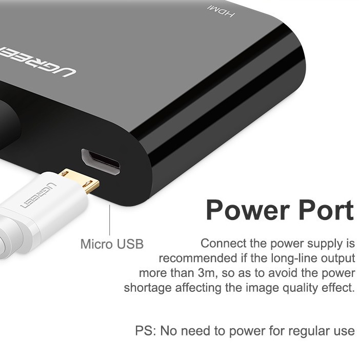 تبدیل HDMI به VGA و HDMI یوگرین مدل CM101-40744