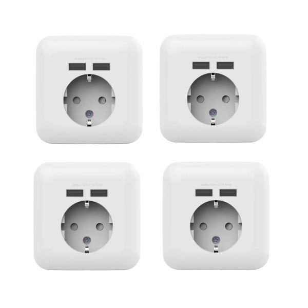 پریز برق مدل شارژر دار USB تارا مجموعه 4 عددی