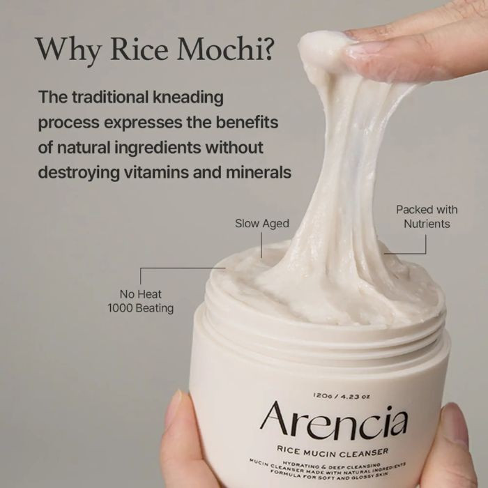 کرم پاککننده صورت آرنچیا مدل Rice Mucin مناسب برای پوست خشک و حساس وزن 120 گرم