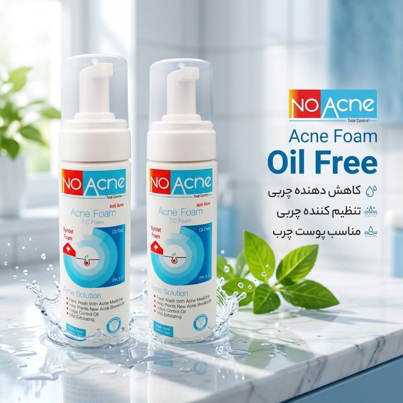 فوم شستشوصورت نواکنه مدل Solution مناسب پوست چرب حجم 150 میلی لیتر بسته 2 عددی