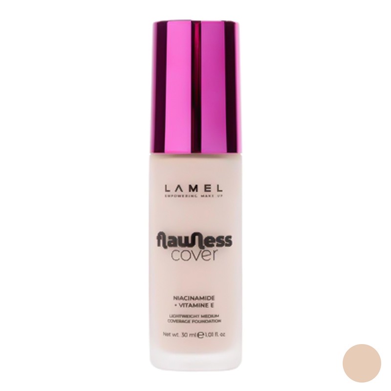 کرم پودر مایع لامل مدل Flawless Cover شماره 05 مناسب برای انواع پوست حجم 30 میلیلیتر
