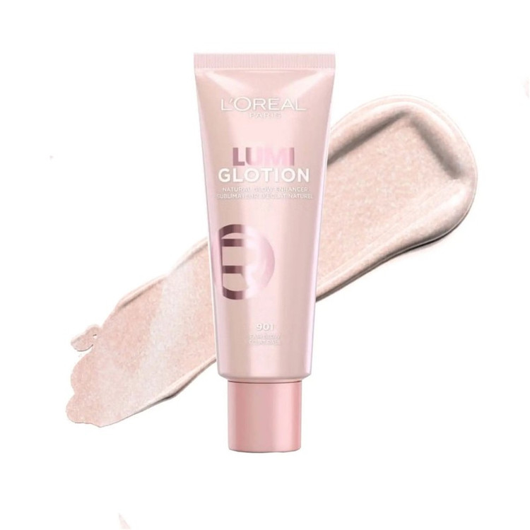هایلایتر مایع صورت و بدن لورآل مدل Lumi Glotion رنگ Fair Glow شماره 901 تناژ صورتی براق حجم 40 میلی لیتر