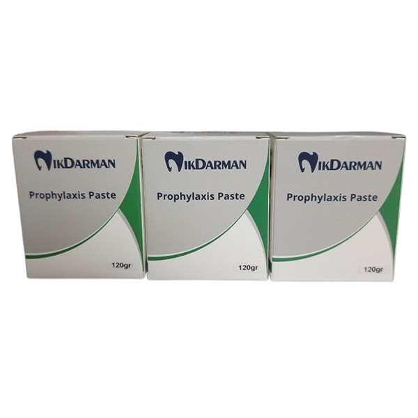 خمیر جرمگیری دندان پزشکی نیک درمان مدل فلوراید prophylaxis paste وزن 120 گرم مجموعه 3 عددی