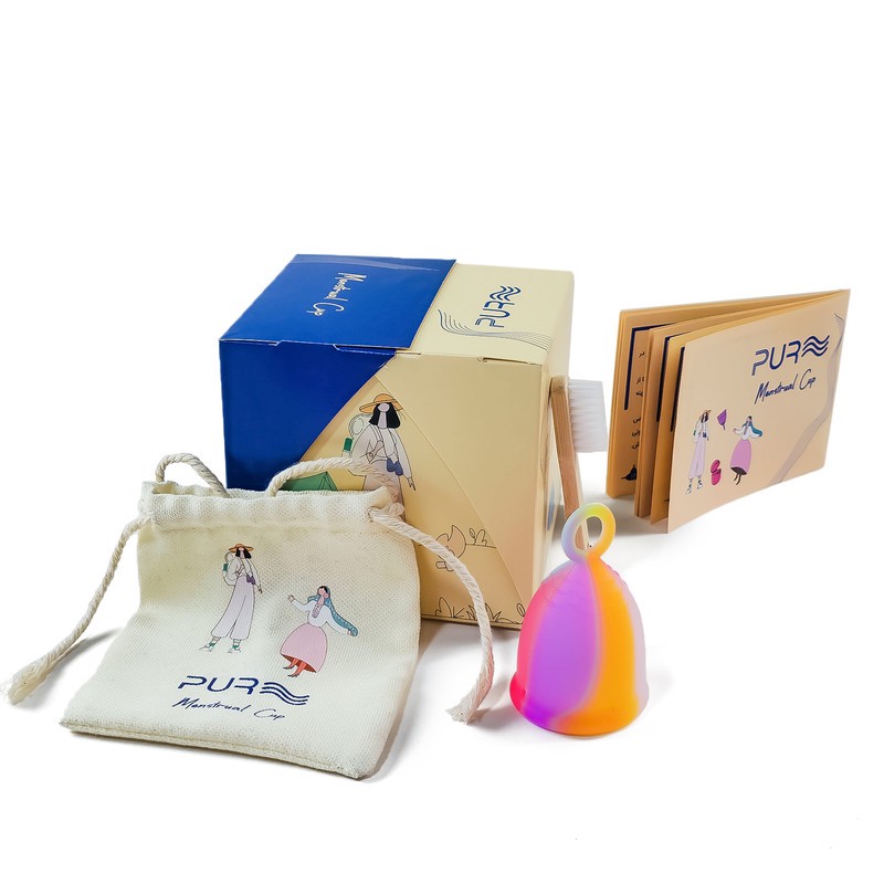 کاپ قاعدگی پیور مدل حلقه ای سایز 1 به همراه لیوان نگهدارنده