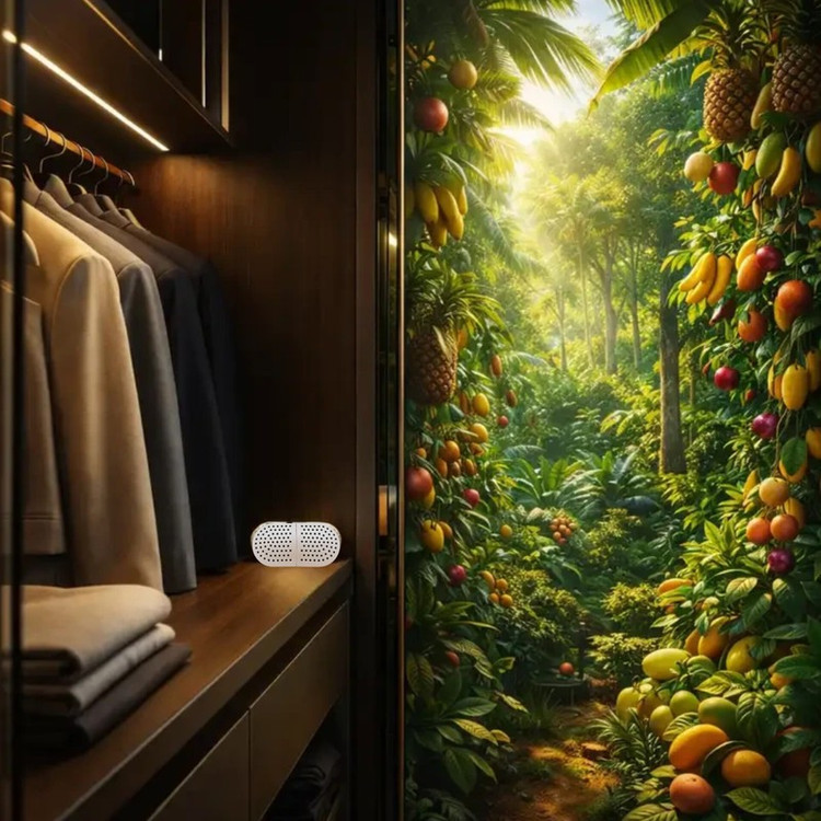 بوگیر و خوشبوکننده کمد لباس کوال ایکس مدل CLOSET TWIN ECOSYSTEM رایحه تروپیکال میوه های استوایی حجم 300 میلی لیتر بست...