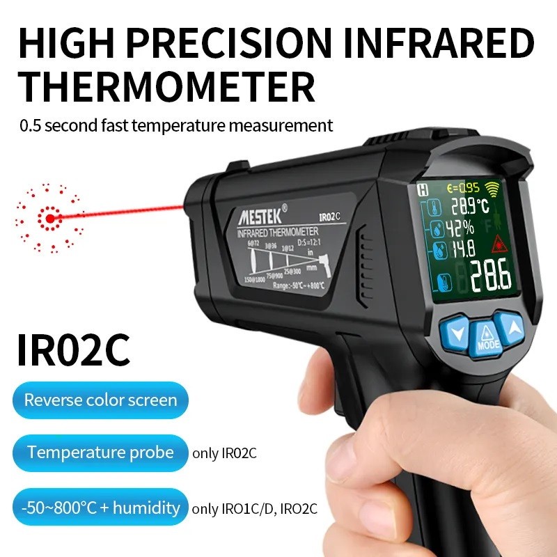 ترمومتر لیزری دیجیتال مستک مدل IR02C