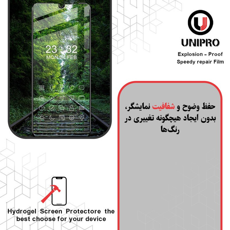 محافظ صفحه نمایش شفاف یونی پرو مدل Explosion Proof مناسب برای گوشی موبایل اچ ام دی Pulse Plus