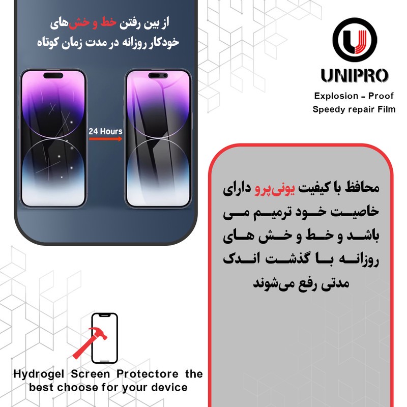 محافظ صفحه نمایش یونی پرو مدل Explosion Proof مناسب برای گوشی موبایل اچ ام دی Pulse Plus