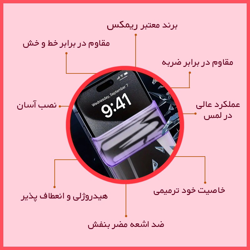 محافظ صفحه نمایش فیلتر بنفش ریمکس مدل Eye Care مناسب برای گوشی موبایل اچ ام دی Pulse Plus