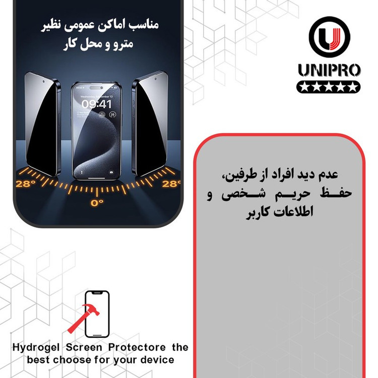 محافظ صفحه نمایش پرایوسی یونی پرو مدل Star 5 مناسب برای گوشی موبایل اچ ام دی Pulse Plus