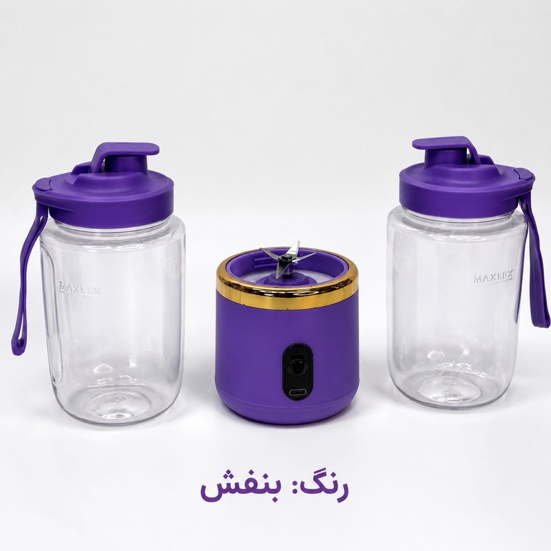 شیکر شارژی مدل دو قلو multi function کد 2306 گنجایش 0.4 لیتر مجموعه 2 عددی