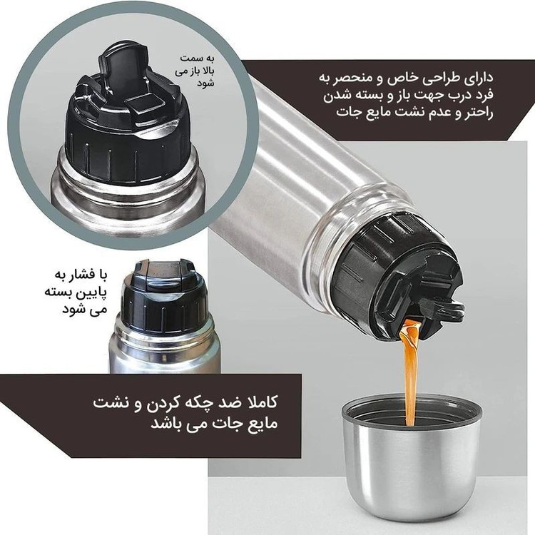 فلاسک میلتون مدل AM-1425 گنجایش 0.5 لیتر به همراه کاور