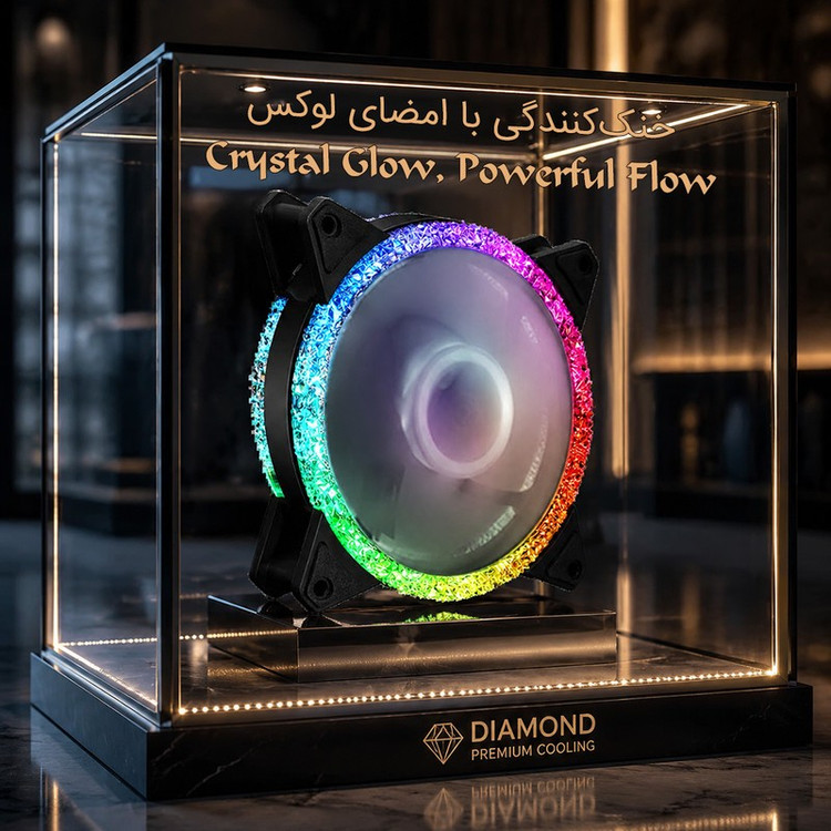 فن کیس لاوینگ کول مدل prismatic crystalian