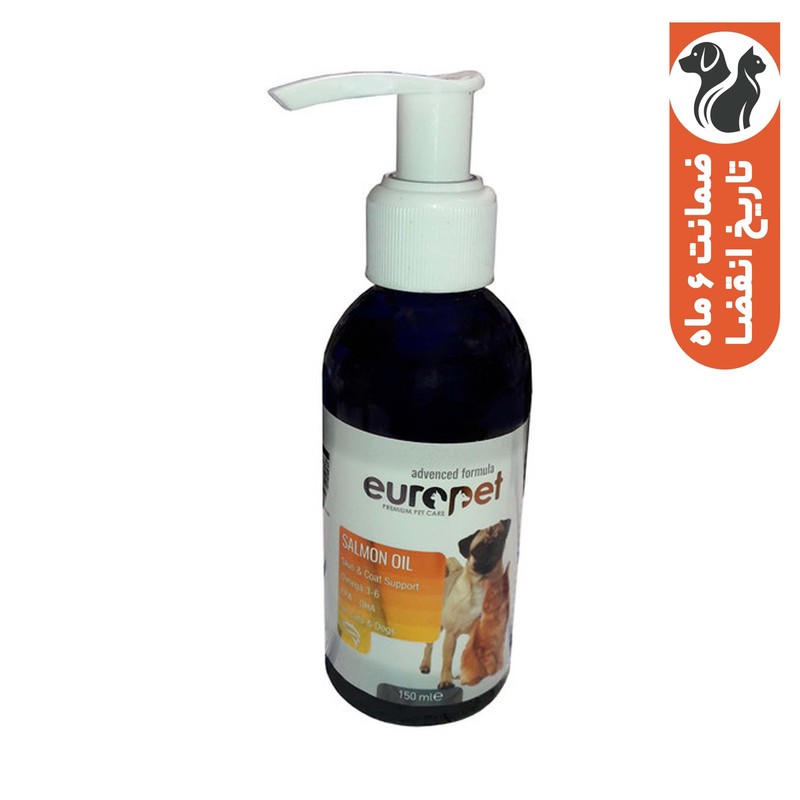 روغن ماهی سگ و گربه یوروپت مدل ماهی حجم 150 میلی لیتر