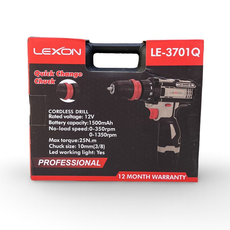 دریل پیچ گوشتی شارژی 10 میلی متری 12 ولت لکسون مدل LE-3701Q