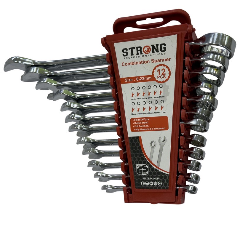 آچار یکسر تخت و یکسر رینگی استرانگ مدل SMT-STRONG-12PCS-22MM مجموعه 12عددی