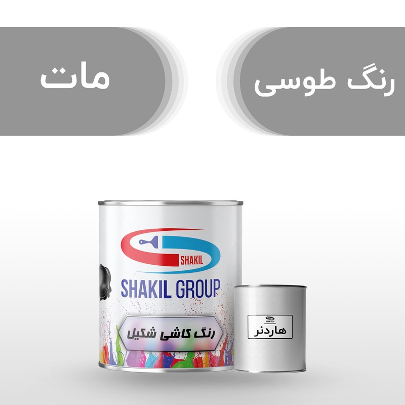 رنگ مخصوص کاشی طوسی مات شکیل کد M-GRY وزن 1.2 کیلوگرم به همراه هاردنر