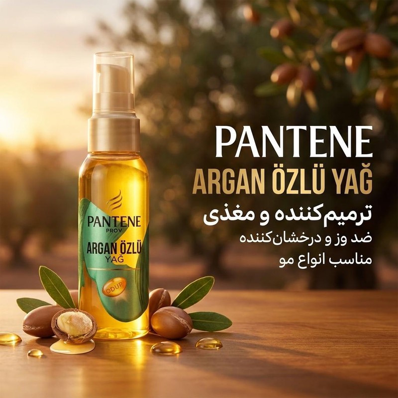 روغن آرگان ترمیم کننده پنتن مدل Ozlu مناسب برای انواع مو حجم 100 میلی لیتر