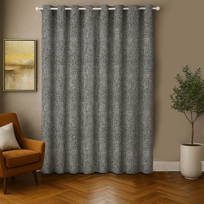پرده پانچ نوین دکور سیلوانا مدل کتان تسلا 3 سایز 280x300 سانتیمتر