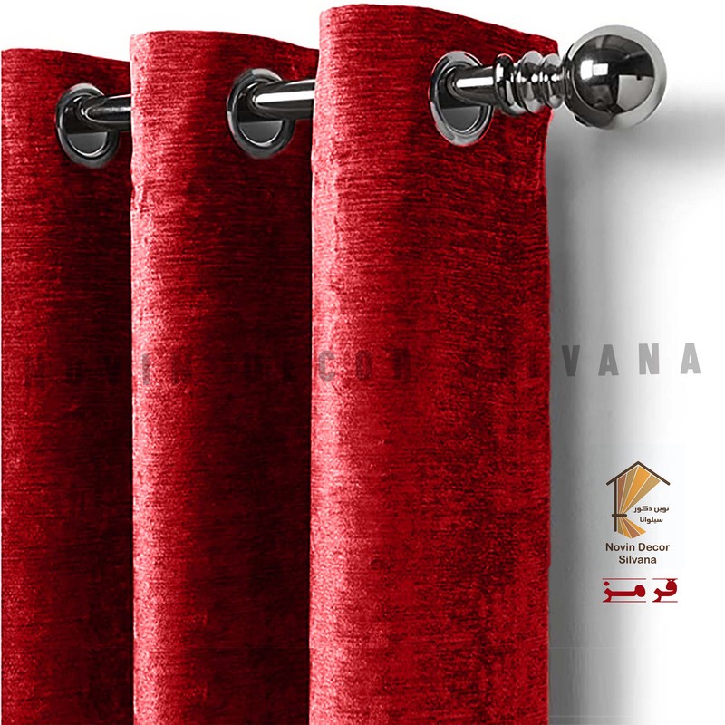 پرده پانچ نوین دکور سیلوانا مدل مخمل شانل سایز 200 280 سانتیمتر