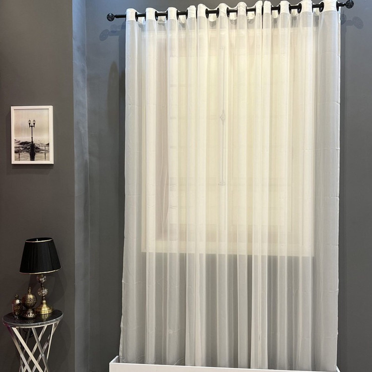 پرده مدل پانچی حریر ساده کد k21 سایز 140x275 سانتی متر
