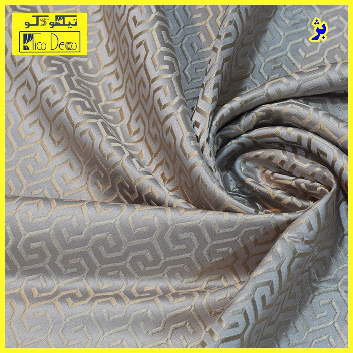 پرده پانچ تیکو دکو مدل ساتن ژاکارت طرحدار ابریشم بافت دار سایز 280x140 سانتیمتر
