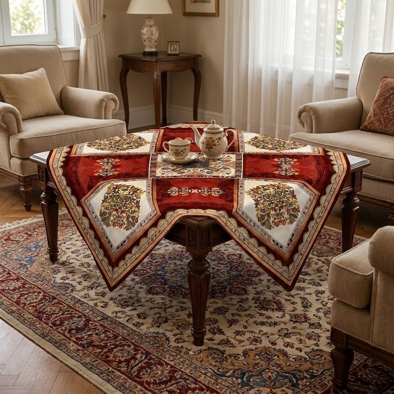 رومیزی مدل مخمل RM0066 سایز 95x95 سانتیمتر