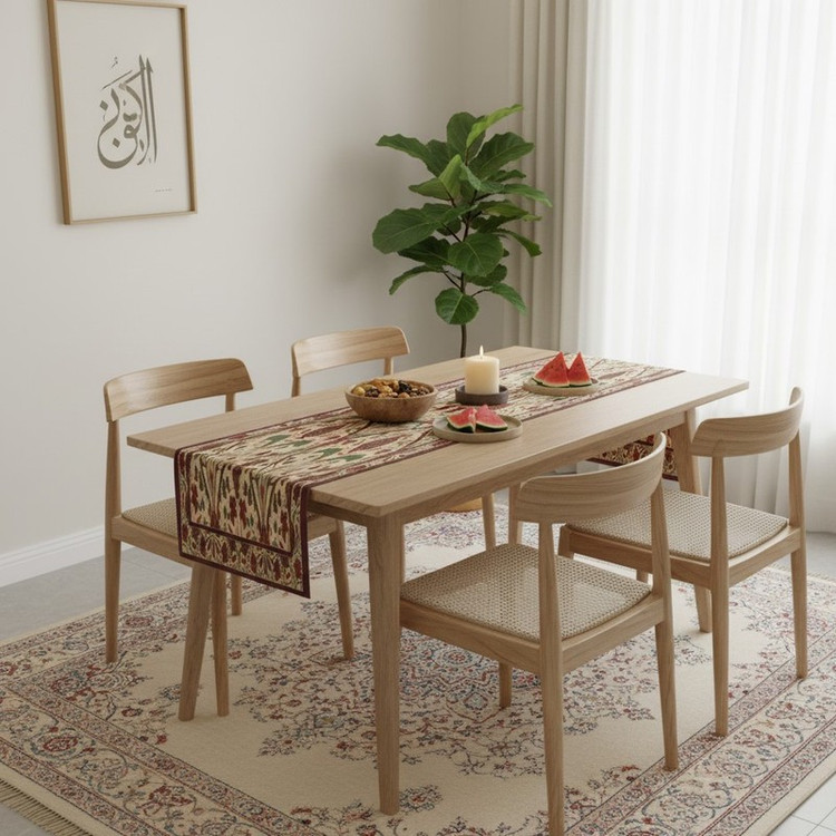 رانر ریحانلوکس مدل شکوفه انار کد RH130 سایز 145x45 سانتیمتر
