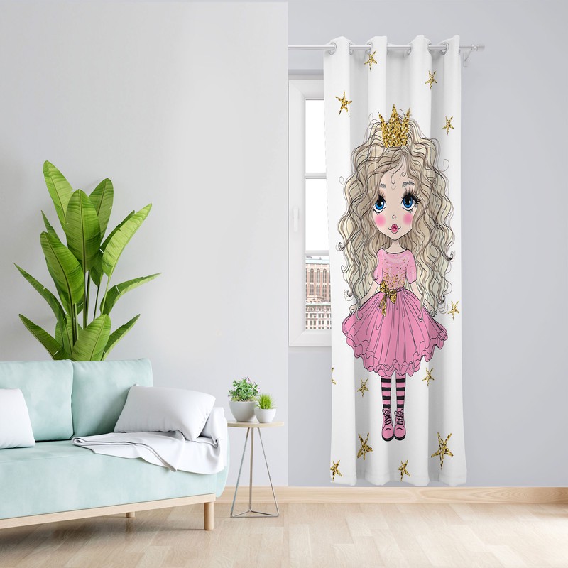 پرده مدل دختر مخمل پانچی کد 1003 سایز 140x280 سانتی متر