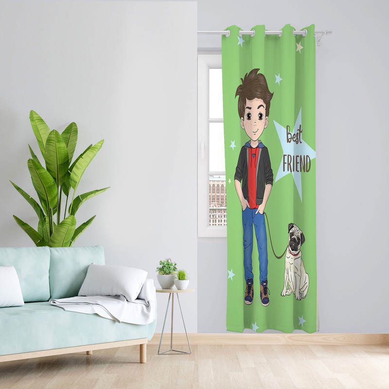 پرده مدل اتاق کودک مخمل پانچی طرح پسرانه کد 4694 سایز 140x280 سانتی متر