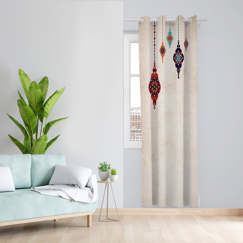 پرده مدل فانوس مخمل پانچی کد 1065 سایز 140x200 سانتی متر