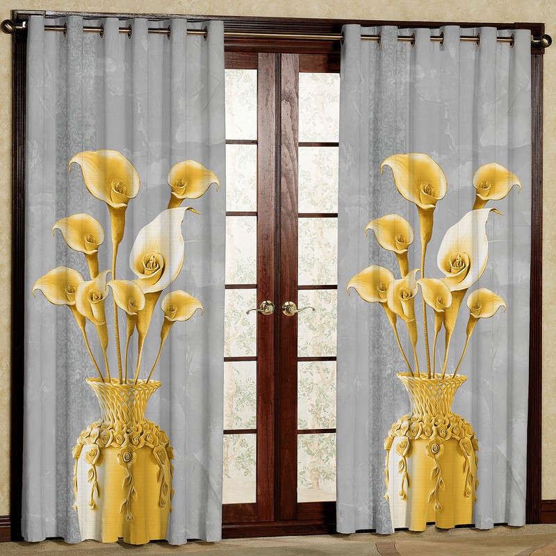 پرده مدل گلدون هازان پانچی کد 4484 سایز 140x200 سانتی متر