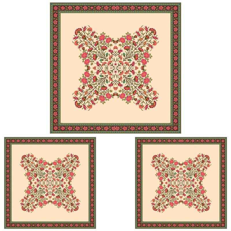ست رومیزی سه تکه طرح سنتی کد 1400115