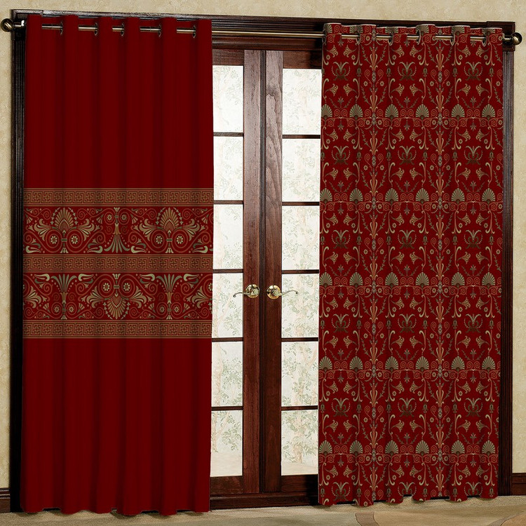 پرده بارمان دکور طرح سنتی مدل مخمل پانچی کد 5668LR W سایز 140x280 سانتی متر