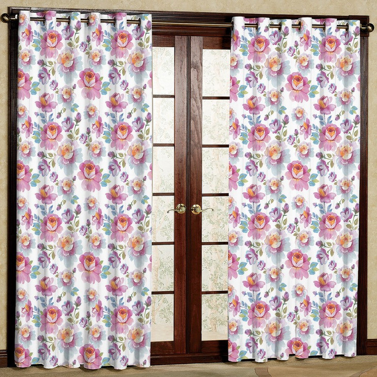 پرده مدل گل دار مخمل پانچی کد 415 سایز 140x280 سانتی متر