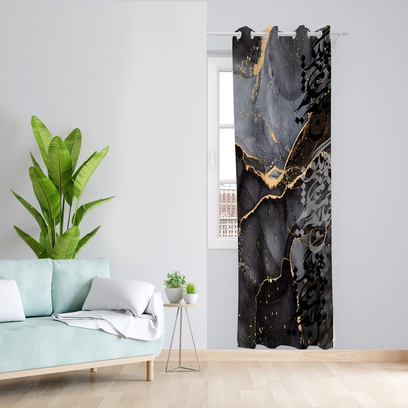 پرده طرح سنگی مدل مخمل پانچی کد 1812 z سایز 140x200 سانتی متر
