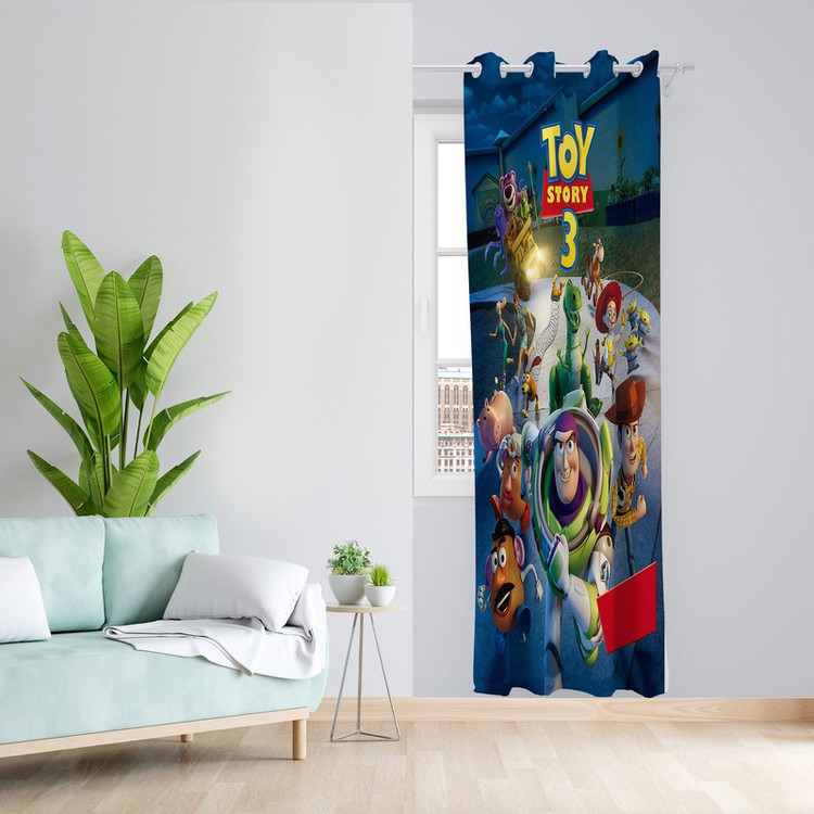 پرده طرح کارتون اسباب بازی ها مدل مخمل پانچی کد L 913 Z سایز 140x200 سانتی متر