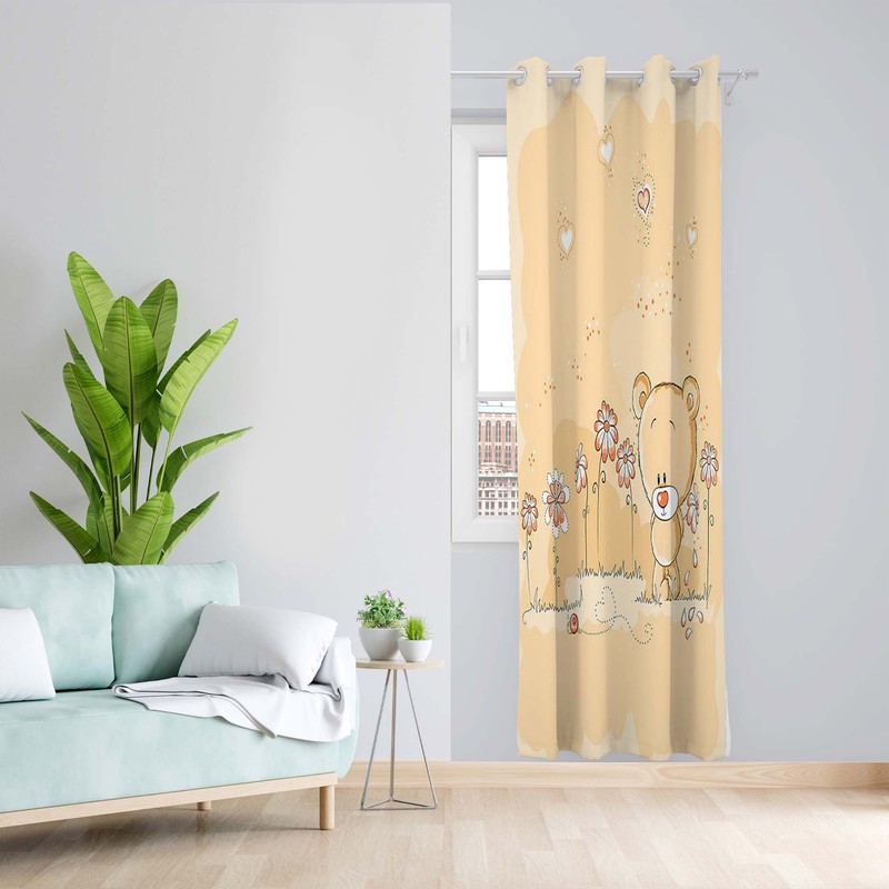 پرده طرح کودک مدل مخمل پانچی کد 5251 z سایز 140x200 سانتی متر