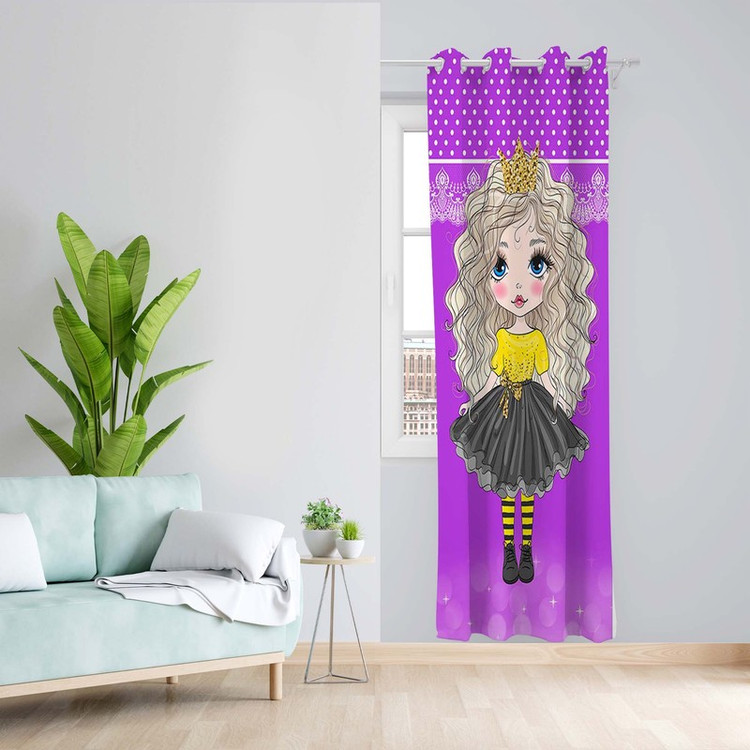 پرده طرح اتاق کودک مدل مخمل پانچی کد 1601 z سایز 140x200 سانتی متر