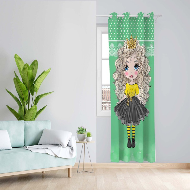 پرده طرح اتاق کودک مدل مخمل پانچی کد 1601 z سایز 140x200 سانتی متر